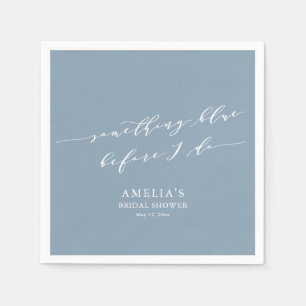Something Blue Dusty Blue Bridal Shower Classic Napkins