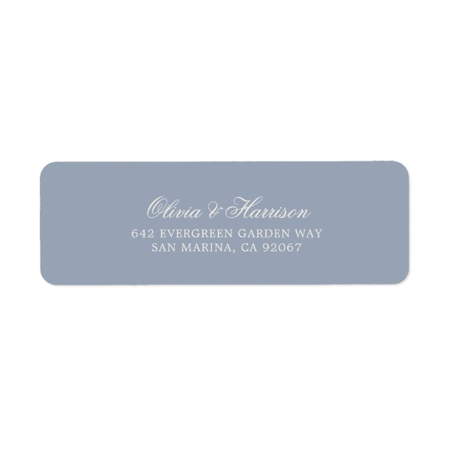 Something Blue Dusty Blue Elegant Address Label (Front)