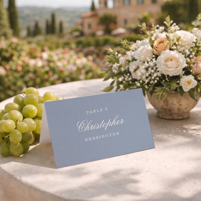 Something Blue Dusty Blue Elegant Place Cards (Creator Uploaded)