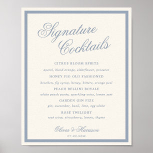 Something Blue Dusty Blue Signature Drinks Sign