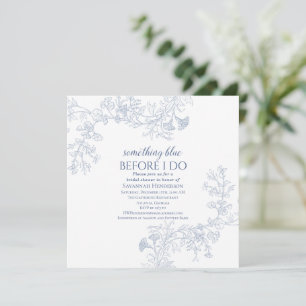 Something Blue Elegant Bridal Shower Invitation
