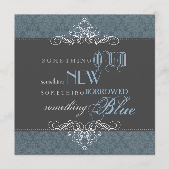 Something Blue Elegant Bridal Shower Invitation