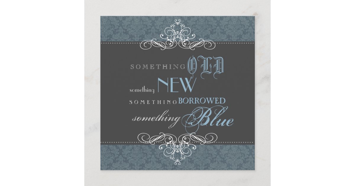 Something Blue Elegant Bridal Shower Invitation