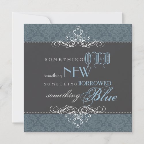 Something Blue Elegant Bridal Shower Invitation