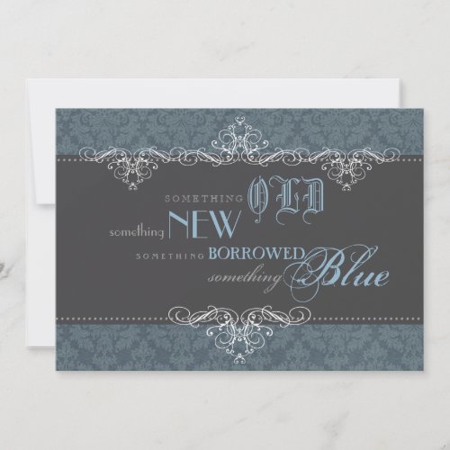 Something Blue Elegant Bridal Shower Invitation