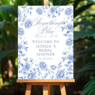 Something Blue Elegant  Bridal Shower Welcome Sign