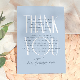 Something Blue   Elegant Floral Bridal Shower Thank You Card