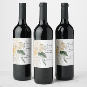 SOMETHING BLUE - Elegant Floral Wedding  Wine Label