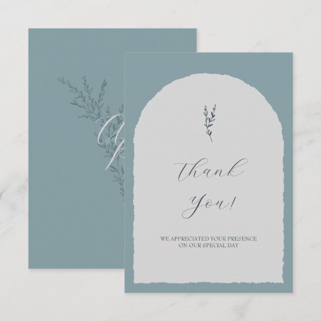 Something Blue Elegant Modern Thank You Card (Front/Back)