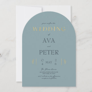 Something Blue Elegant Modern Wedding Invitation