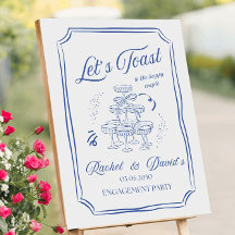 Something Blue Engagement Party Sign Template