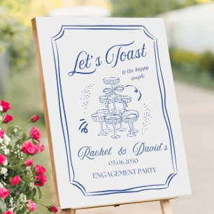 Something Blue Engagement Party Sign Template