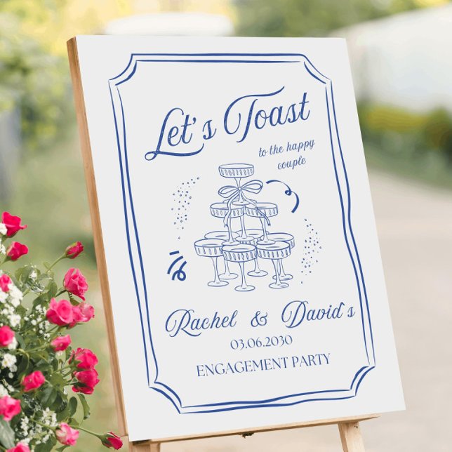 Something Blue Engagement Party Sign Template (Creator Uploaded)