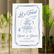 Something Blue Engagement Party Sign Template