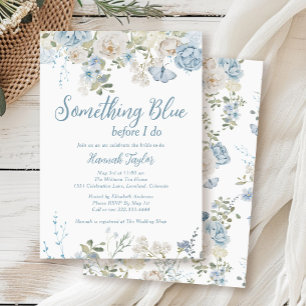 Something Blue Floral Before I Do Bridal Shower Invitation