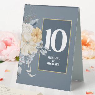 SOMETHING BLUE FLORAL Border Table Numbers Tent