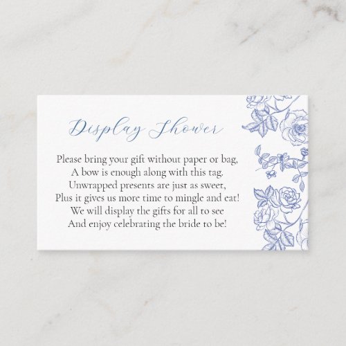 Something Blue Floral Bridal Display Shower Enclosure Card