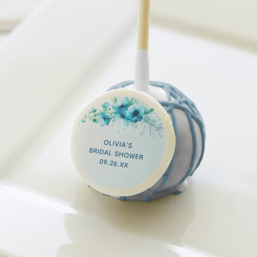 Something Blue Floral Bridal Shower  Cake Pops