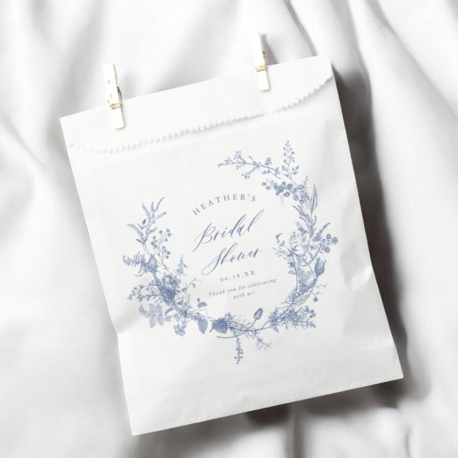 Something Blue Floral Bridal Shower Favor Bags (Creator Uploaded)