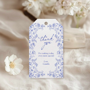 Something Blue Floral Bridal Shower Favor Gift Tags