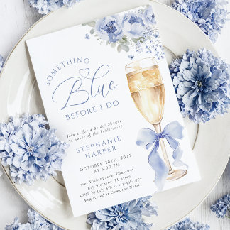 Something Blue Floral Bridal Shower Invitation