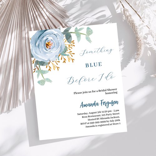 Something blue floral Bridal Shower invitation