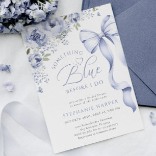Something Blue Floral Bridal Shower Invitation