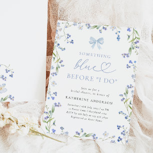 Something Blue Floral Bridal Shower Invitation