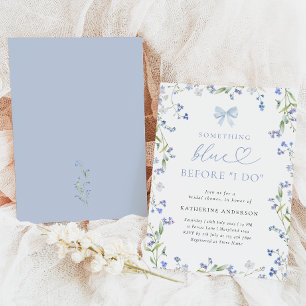 Something Blue Floral Bridal Shower Invitation