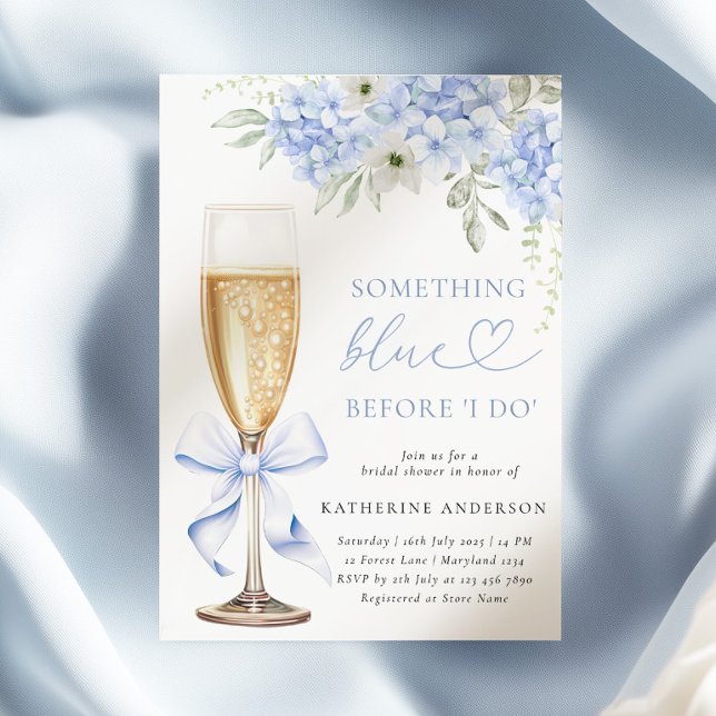 Something Blue Floral Bridal Shower Invitation (Creator Uploaded)