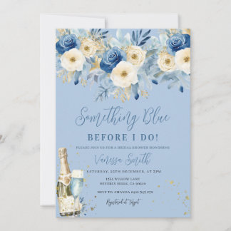 Something Blue Floral Bridal Shower  Invitation