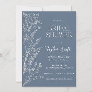 Something Blue Floral Bridal Shower Invitation
