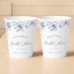 Something Blue Floral Bridal Shower Paper Cups<br><div class="desc">Something Blue Floral Bridal Shower Paper Cups</div>