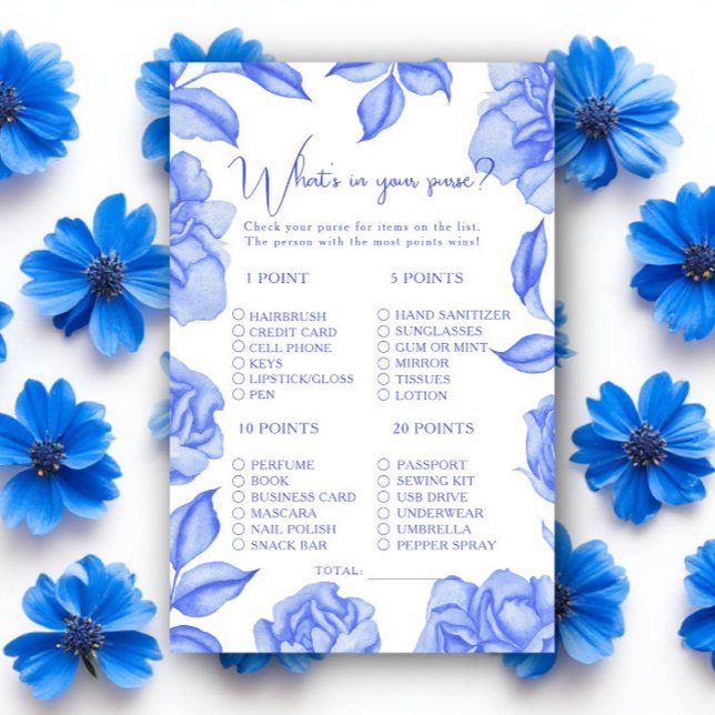 Something blue floral Bridal shower purse game (Creator Uploaded)