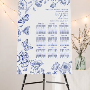Something Blue Floral Bridal Shower Seating Chart Foam Board