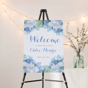 Something Blue Floral Bridal Shower Welcome Sign