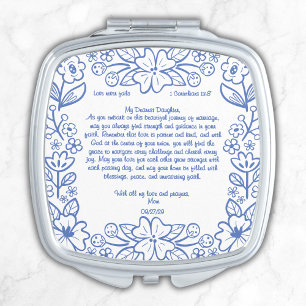 Something Blue Floral Bride Wedding Gift from Mom  Compact Mirror