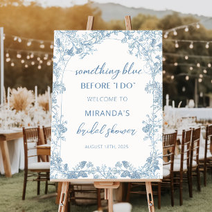 Something Blue Floral Chinoiserie Bridal Shower Foam Board