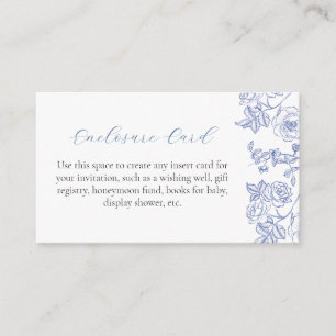 Something Blue Floral Custom Enclosure Card