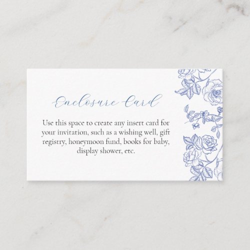 Something Blue Floral Custom Enclosure Card