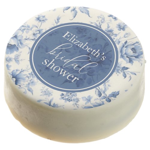 Something Blue Floral French Toile Bridal Shower Chocolate Covered Oreo