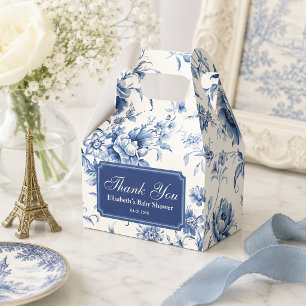 Something Blue Floral French Toile Chinoiserie Favor Boxes