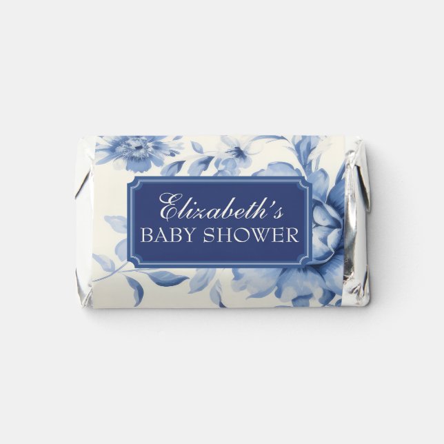 Something Blue Floral French Toile Chinoiserie Hershey's Miniatures (Front)