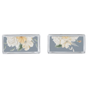 SOMETHING BLUE FLORAL GROOMS WEDDING CUFFLINKS
