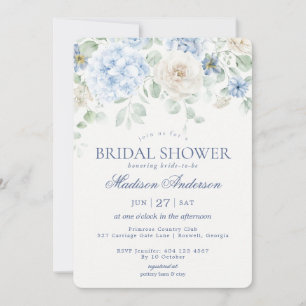 Something Blue Floral Hydrangea Bridal Shower Invitation
