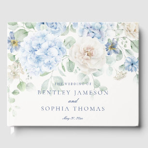 Something Blue Floral Hydrangea Wedding Guestbook