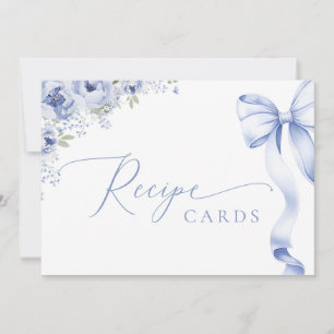 Something Blue Floral Recipe Enclosure Card