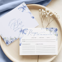 Something Blue Floral Recipe Enclosure Card