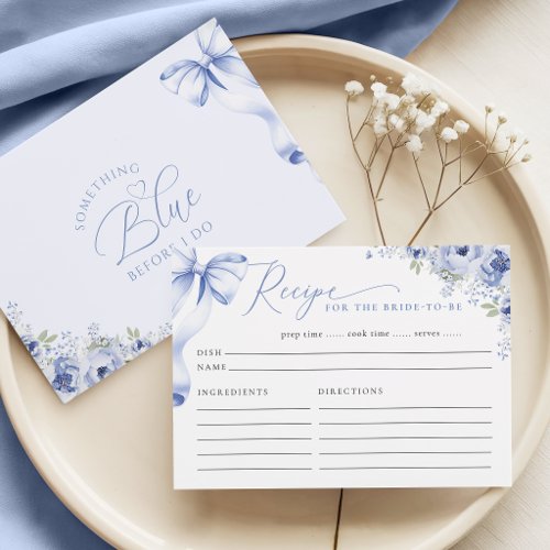 Something Blue Floral Recipe Enclosure Card