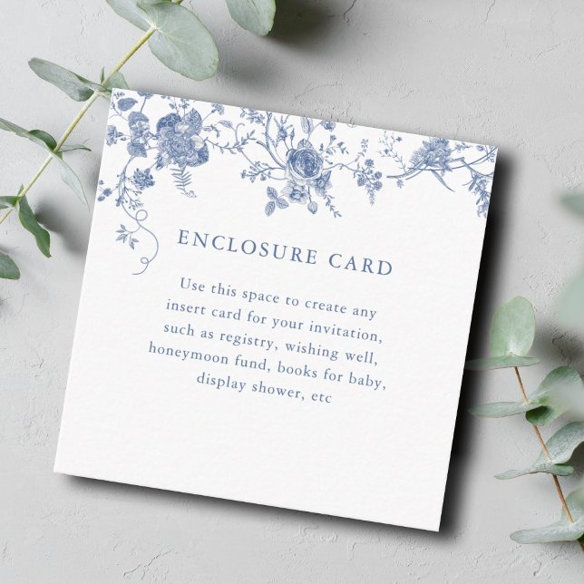 Something Blue Floral Square Enclosure Card (Creator Uploaded)